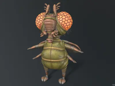 Cartoon fly Low-poly 3D model