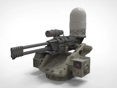 turret 4 futuristic weapon 3D model