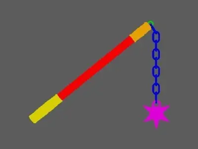 A mace on a chain PBR  Low-poly 3D model Low-poly 3D model