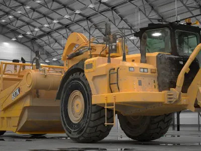 Cat 637k Scraper Dirt 3D model