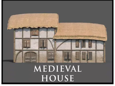 Medieval Village House 03 Low-poly 3D model