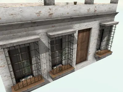Old High-Quality 3D Colonial House Low-poly 3D model get