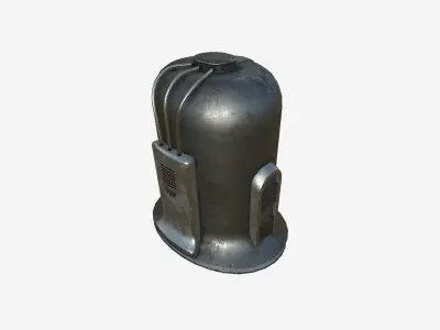 Old Diving Helmet C08 Dark Steel - Character Design Fashion Low-poly 3D model