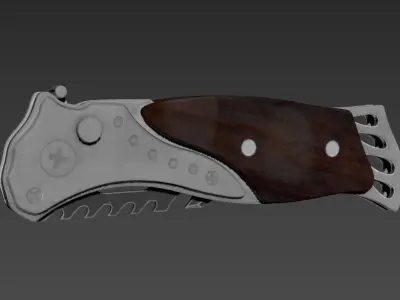 Folding knife PBR animated Free low-poly 3D model