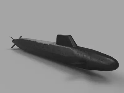 Dreadnought class submarine lowpoly Low-poly 3D model