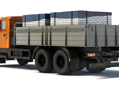 KrAZ 65053 flatbed 2008 3D model
