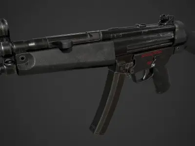MP5A2 gun Low-poly 3D model