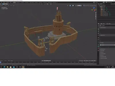 Log Fort Low-poly 3D model