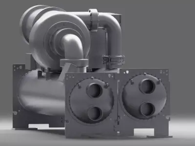 Industrial Chiller Unit 3D Model 3D model