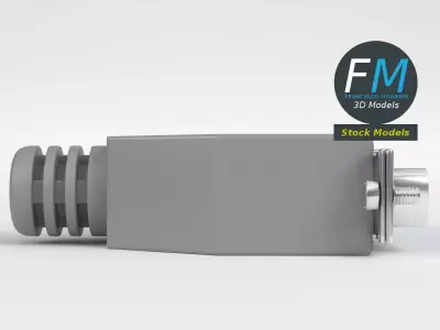 DB-25 Female D-Sub Connector 3D model