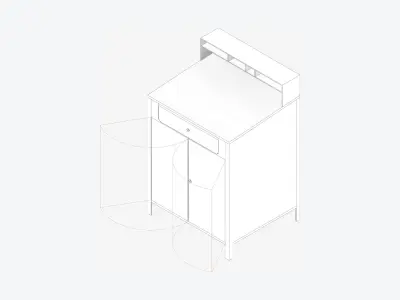 Desk - Floor Mount - Locka - Cabinet Shop Low-poly 3D model