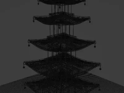 Stylized Japanese Pagoda  3D model
