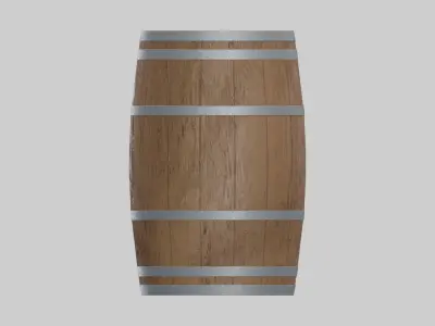 Medium Toasted Lowpoly Rundlet Barrel Low-poly 3D model