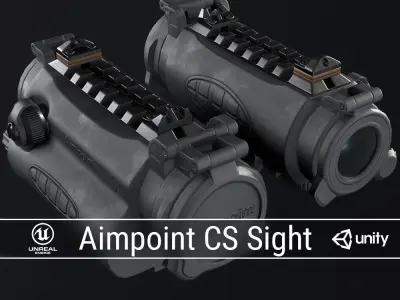 PBR Tactical Sights Pack Low-poly 3D model