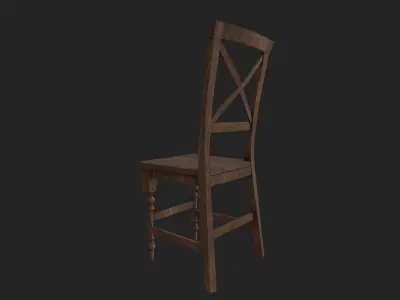 Chair low poly wooden Free low-poly 3D model