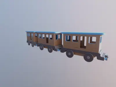WOODEN LITTLE TRAIN CARRIAGE TOYS - RogueFilmProductions Low-poly 3D model