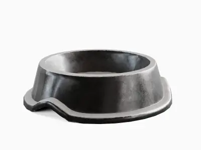 Metal Dog Bowl 06 Low-poly 3D model