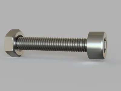  M3 hexagon socket head cap screw and M3 nut Free 3D print model