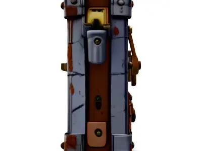 Steampunk Metal Box Game Asset Low-poly 3D model