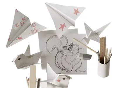 Origami childrens creativity 3D model