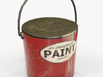 Paint Can Vintage Game Ready PBR Textures 3D Low-poly 3D model