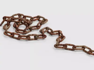 Rusty Chain V2 - Heavy Steel Coiled Pile 3D model