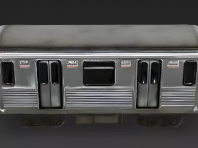Realistic 1990s Subway Train Car 3D Model Low-poly 3D model