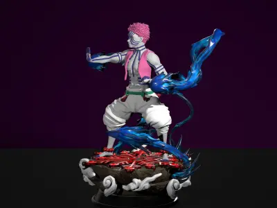 Akaza anime figurine 3D print model