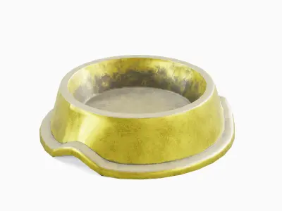 Metal Dog Bowl 02 Low-poly 3D model
