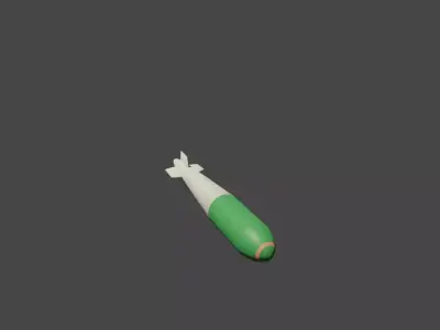 British Explosive Ordnance DP 12000lb Tallboy bomb Low-poly 3D model