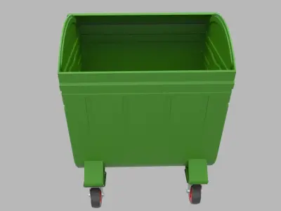 Trash garbage can on wheels 3D model