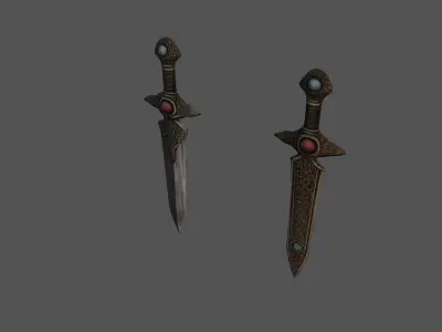 Twin Ceremonial Daggers 3D model