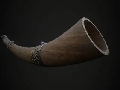 Horn wood Low-poly 3D model