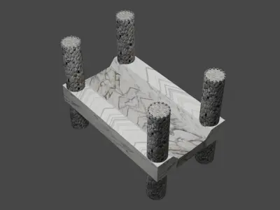 Marble Castle Bridge Low-poly 3D model