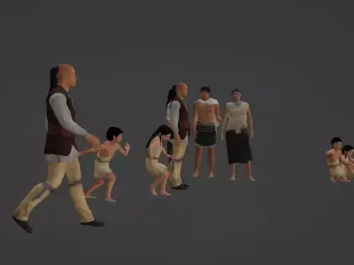 Native American People 3D Model Pack