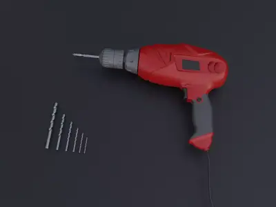Drill machine Low-poly 3D model buy