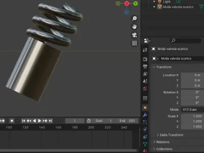 Molla per valvola motore Free low-poly 3D model