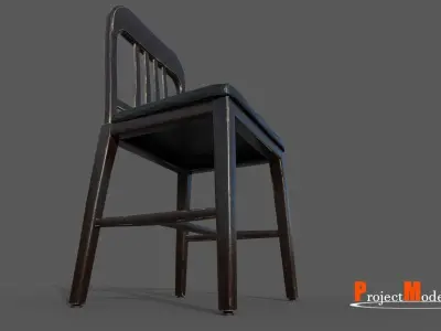 Antique chair Years 1960-1970 Version 001 Low-poly 3D model