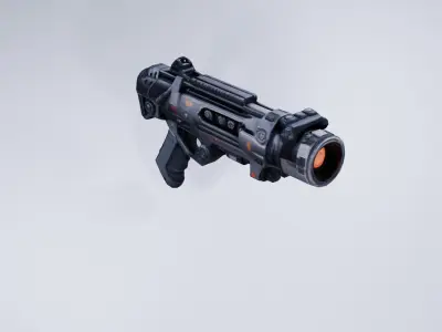 Stylized Sci-Fi Shotgun - Low Poly 3D Weapon Model Free 3D model