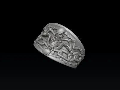 Biker Skull Ring 3D print model buy