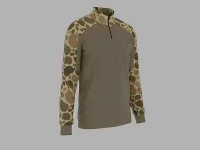 Military T-shirt Low-poly 3D model get
