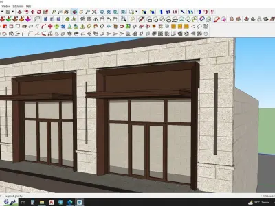 Commercial street mall retail shop 3D model