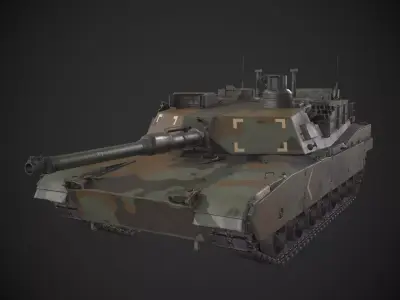 M1A2 Abrams Tank Low-poly 3D model buy