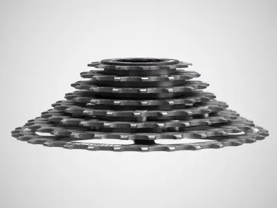 Shimano CSHG 200-8 Speed Cassette Silver Low-poly 3D model
