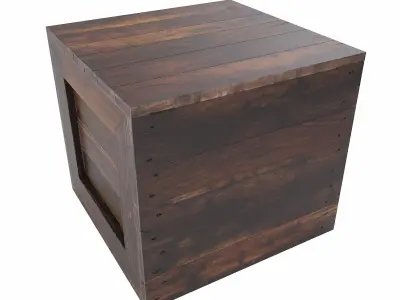 Wooden Crate  box PBR 3d model Low-poly 3D model