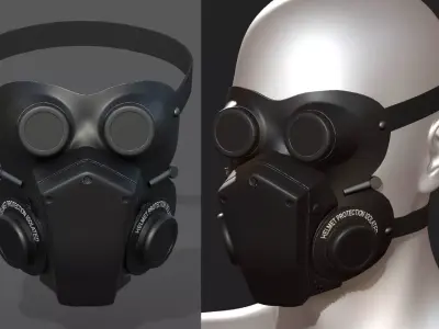 Mask helmet protection isolated scifi military  Low-poly 3D model