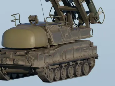 9K37 Buk-M1-2 Fully-Rigged Animated Game Ready Low-poly 3D model