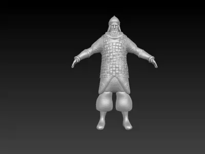 Medieval Saracen soldier Low-poly 3D model