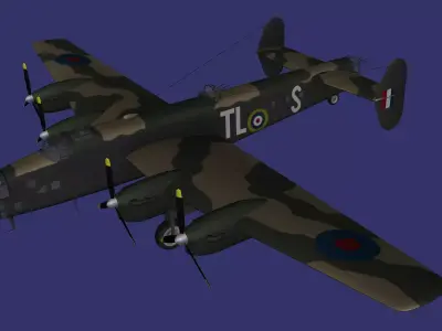 Handley Page Halifax Free low-poly 3D model