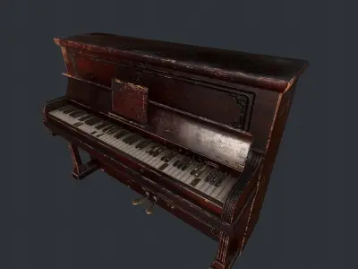 Old Vintage Piano v1 Low-poly 3D model